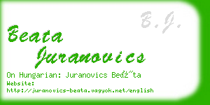 beata juranovics business card